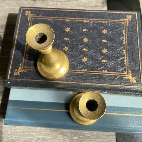 Vintage Brass Mini Candlesticks - Picture 2 of 4